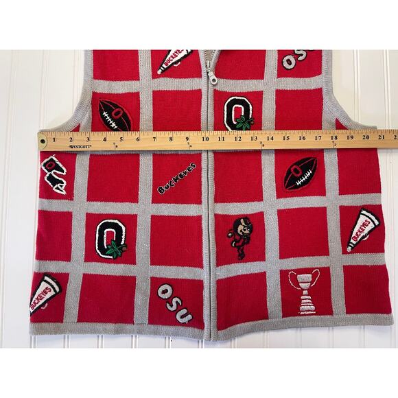 Vintage OSU Ohio State University Football Full Zip Vest Embroidered Women's XL - Picture 6 of 9